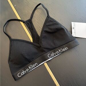 NWT CALVIN KLEIN BRALETTE BLACK S RET $38